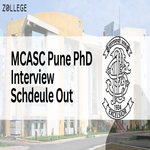 MCASC Pune PhD Interview Schdeule Out